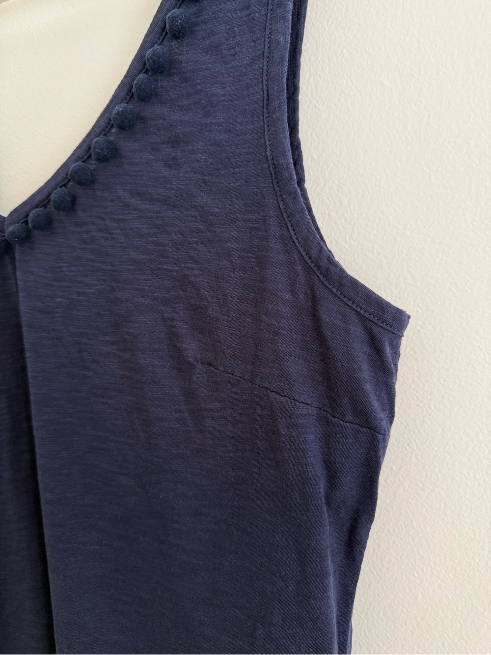 Lilly Pulitzer Pom Pom Trim Tank Top Navy Blue Medium - Picture 5 of 8